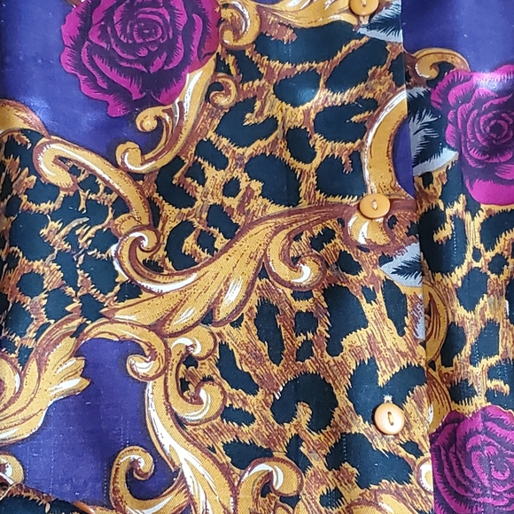 Vintage Anna and Frank Womens Silk Shirt Sz L Romatic Rose Victorian Paisley - Picture 2 of 8